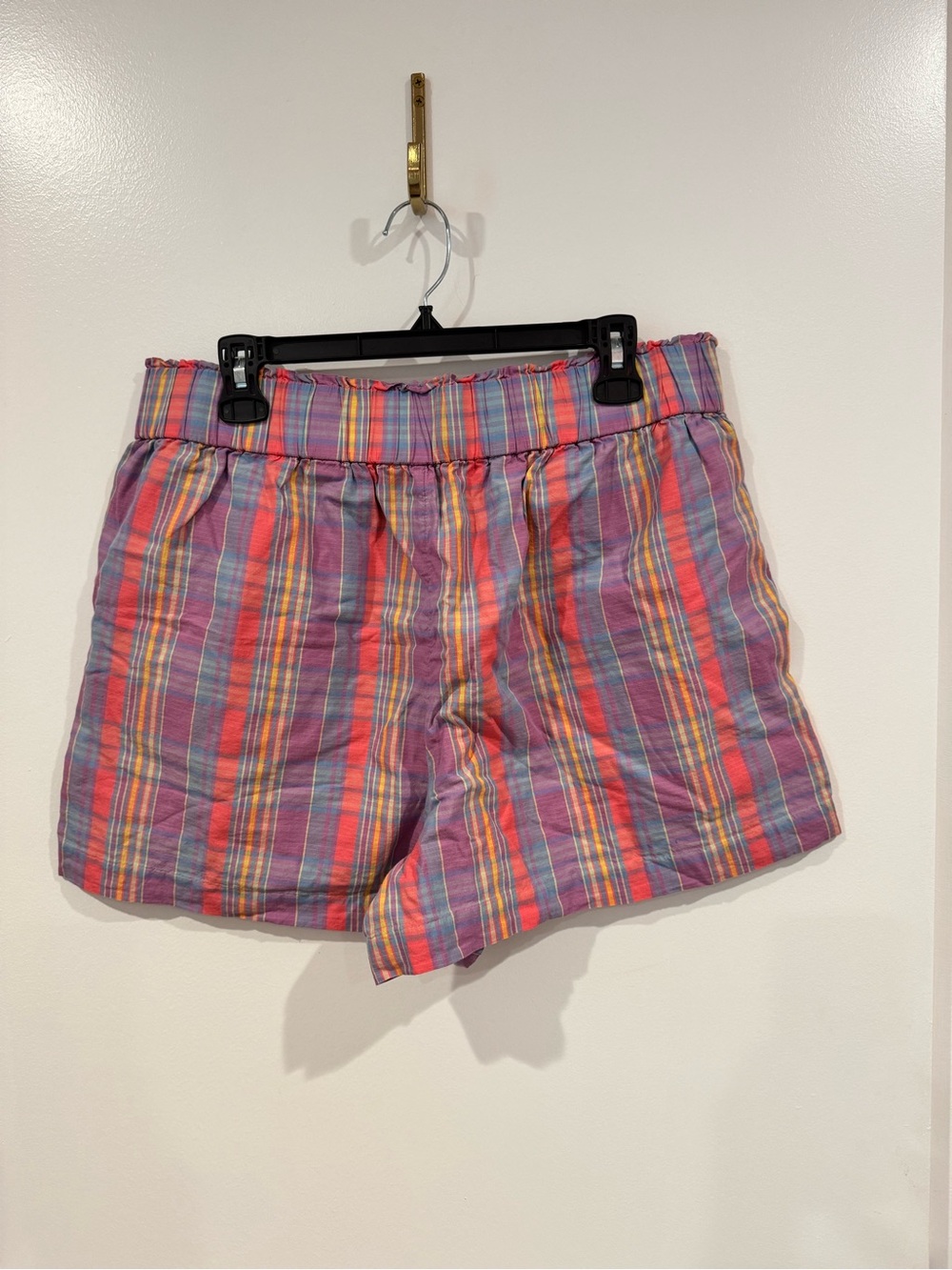 J. Crew Pink Multi Plaid Cotton Shorts